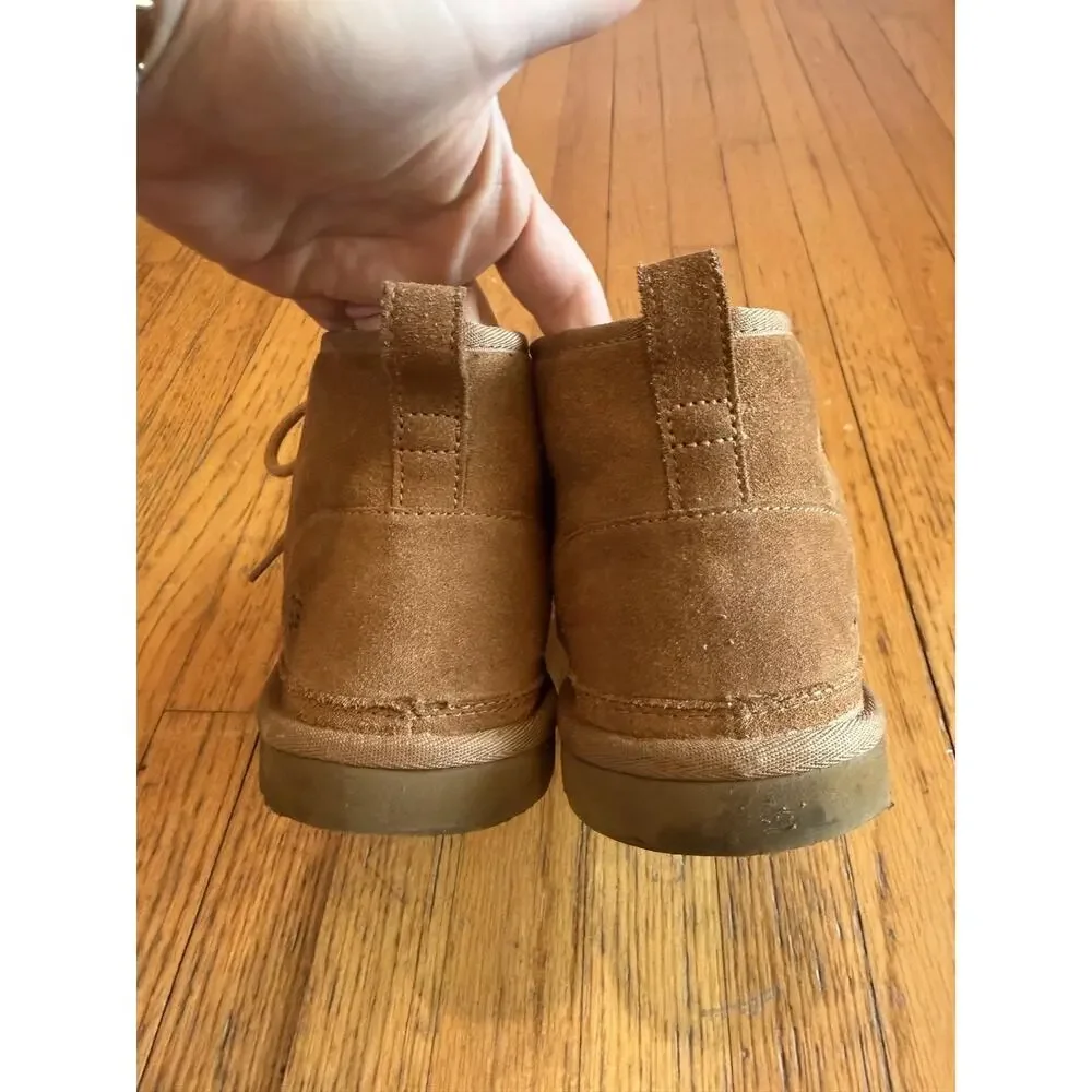 UGG Boots Mens Size 10 Brown Suede Chukka Shearling Lined Ankle Lace Up